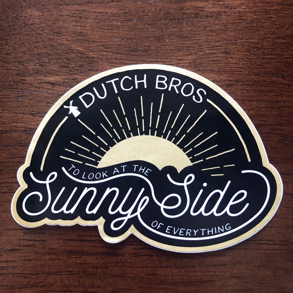 Dutch Brothers Sticker -Shimmer Yellow Sunny Side